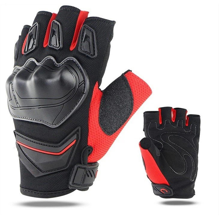 Guantes sin dedo de motocicleta