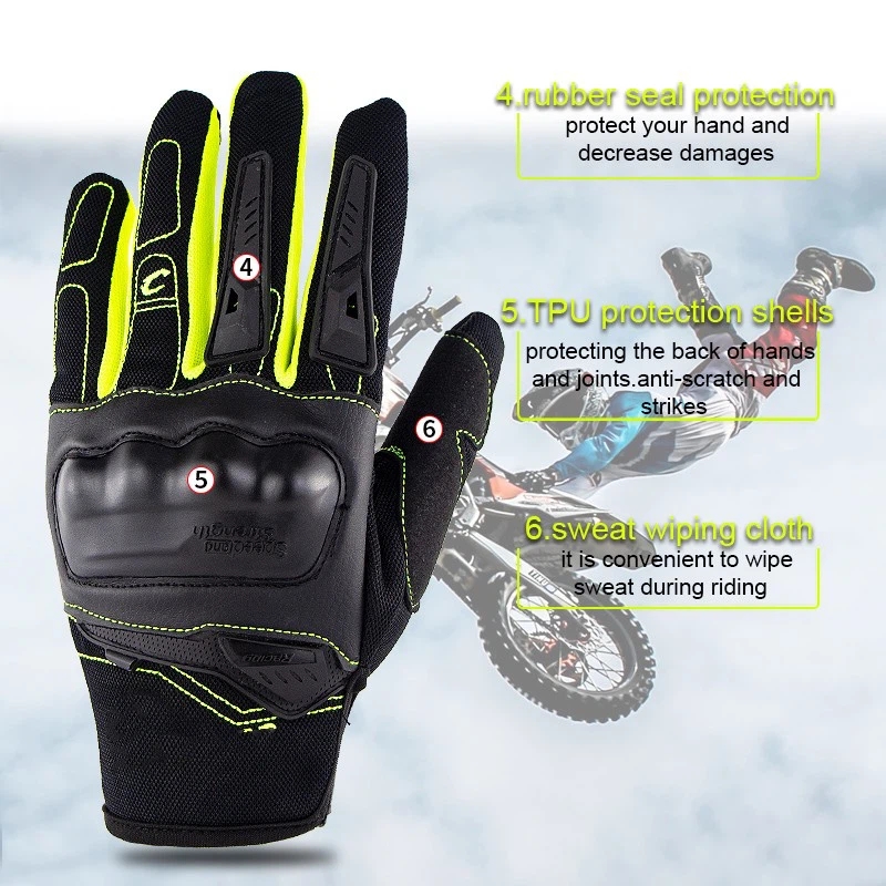 Guantes de motocicleta de dedo completo (6) 