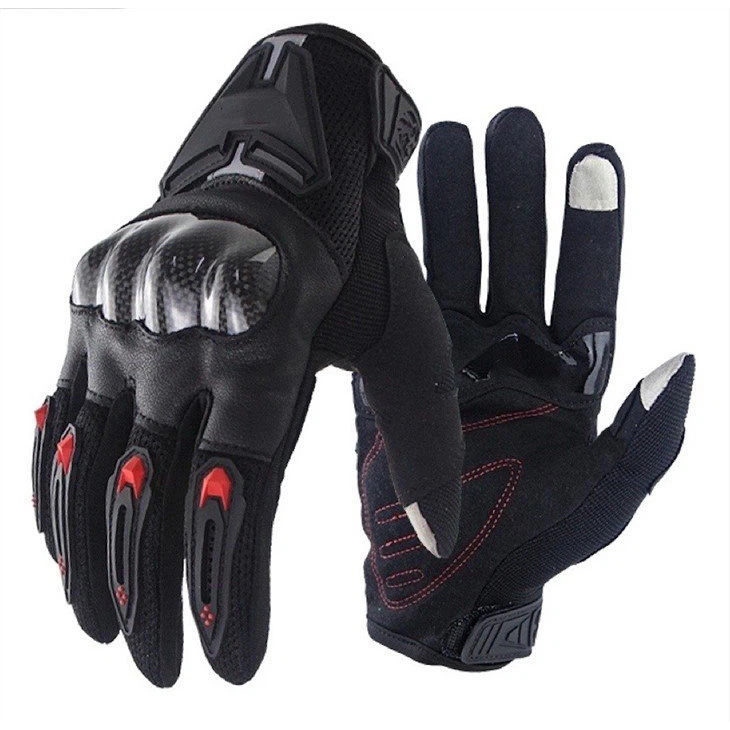Guantes de motocicleta de fibra de carbono