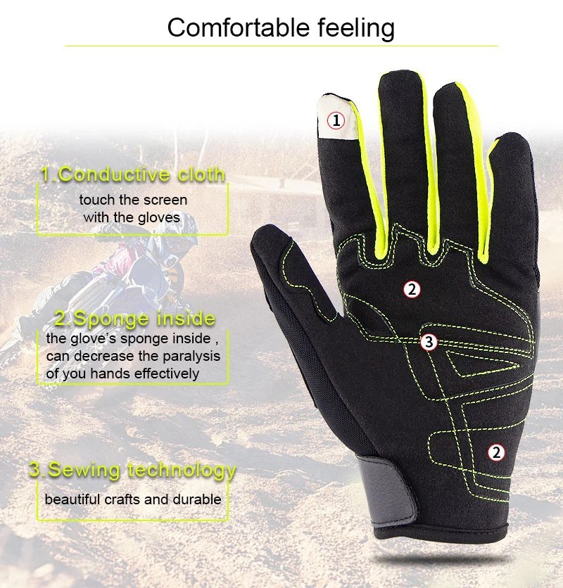 Guantes de motocicleta de dedo completo (5) 